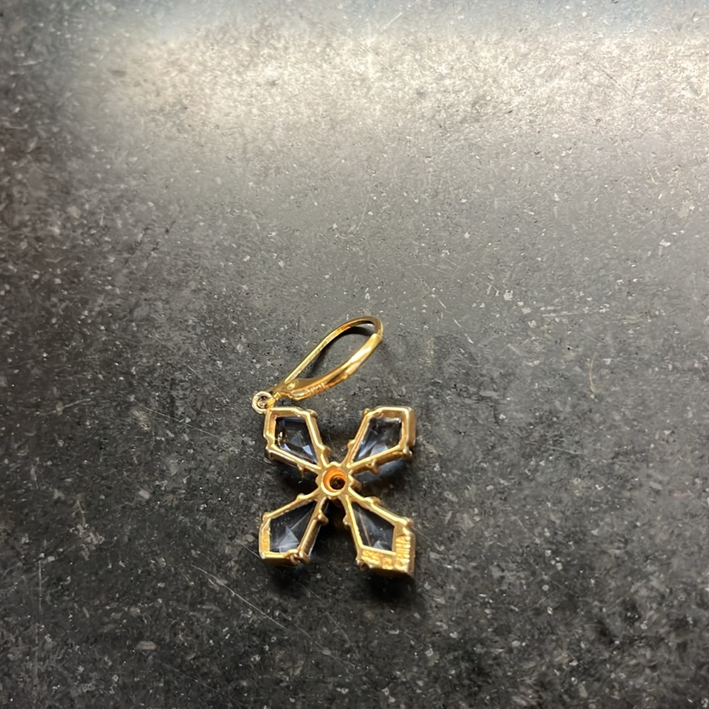 Sterling Gold plated  drop earrings-blue iolite - Picture 4 of 4